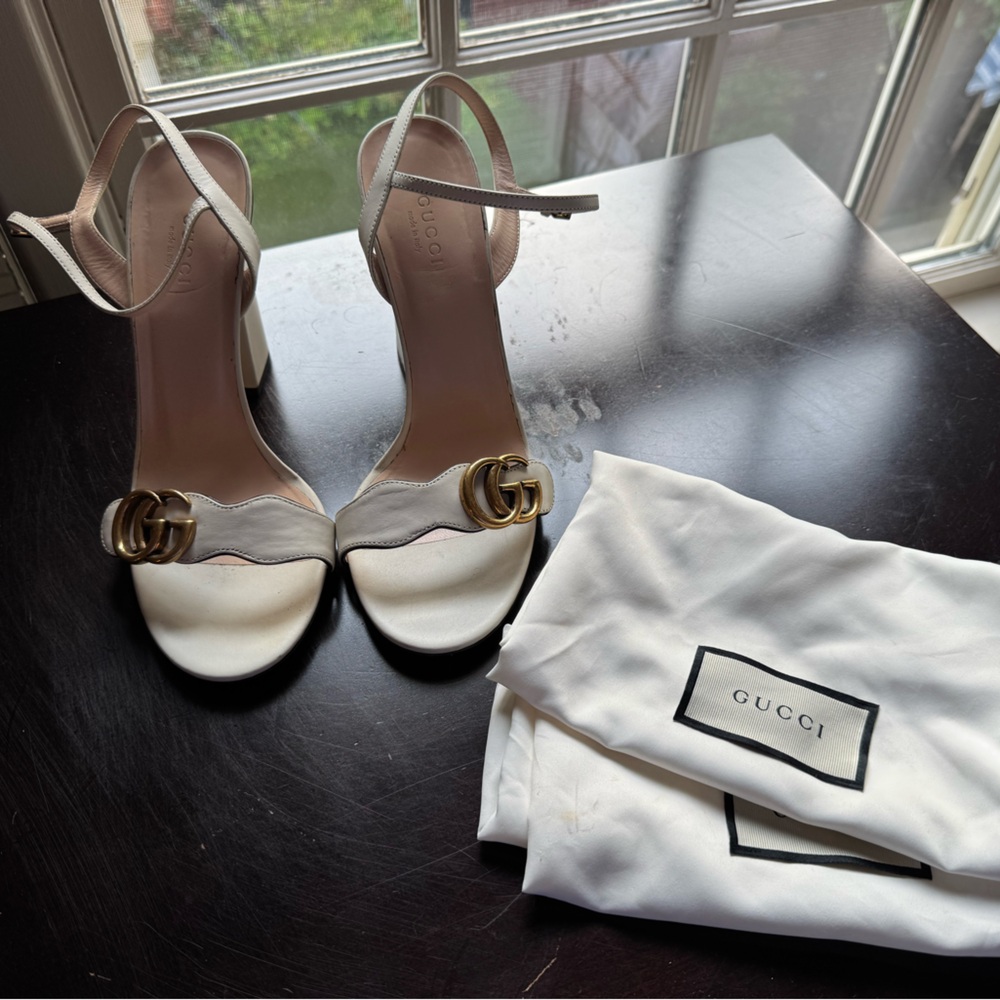 Gucci Marmont GG Block Heel Sandal